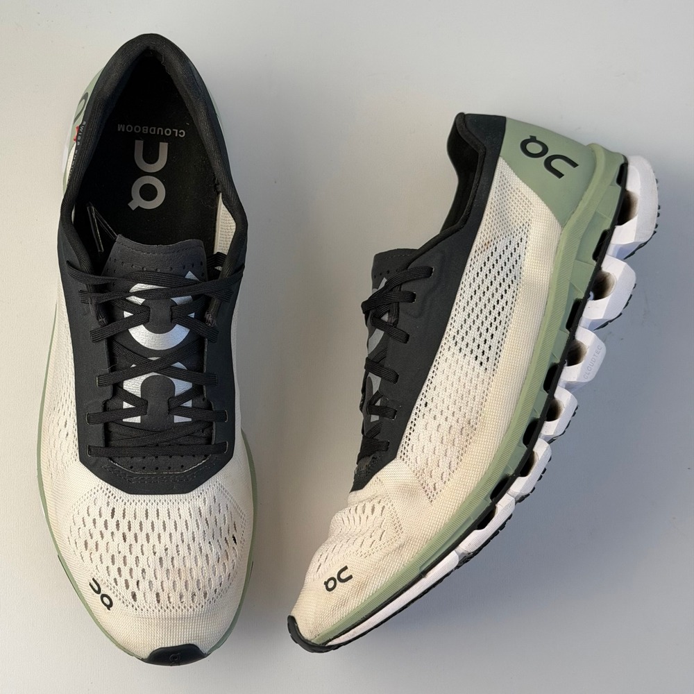 On Cloudboom Womens 9‎ White Green Road Running Shoes Helion CloudTec Cushion